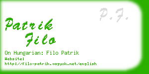 patrik filo business card